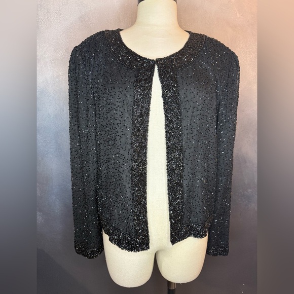 Stenay Jackets & Blazers - Vintage Sténay 100% Silk Beaded Jacket/Cardigan